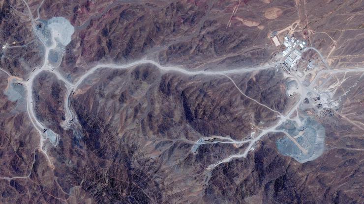 FILE PHOTO: A satellite image of Natanz nuclear facility and Pickaxe Mountain, near Natanz in Iran