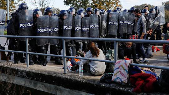 Migranti u pokušaju proboja granice iz BiH u RH na Maljevcu 24. 10. 2018.