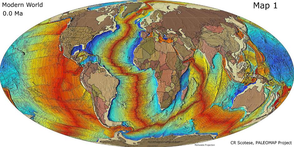 Tektonske ploče Zemlje | Author: PALEOMAP Project