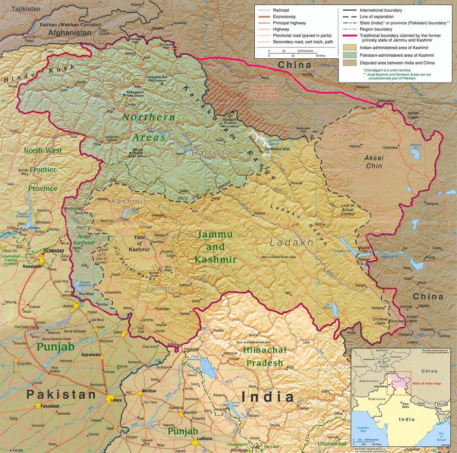 Karta Kašmira | Author: Wikipedia