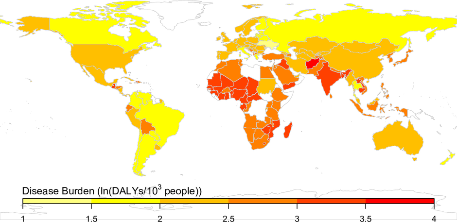 Sve veća ugroženost bolestima po državama uslijed klimatskih promjena | Author: https://doi.org/10.1371/journal.pmed.1002586.g002