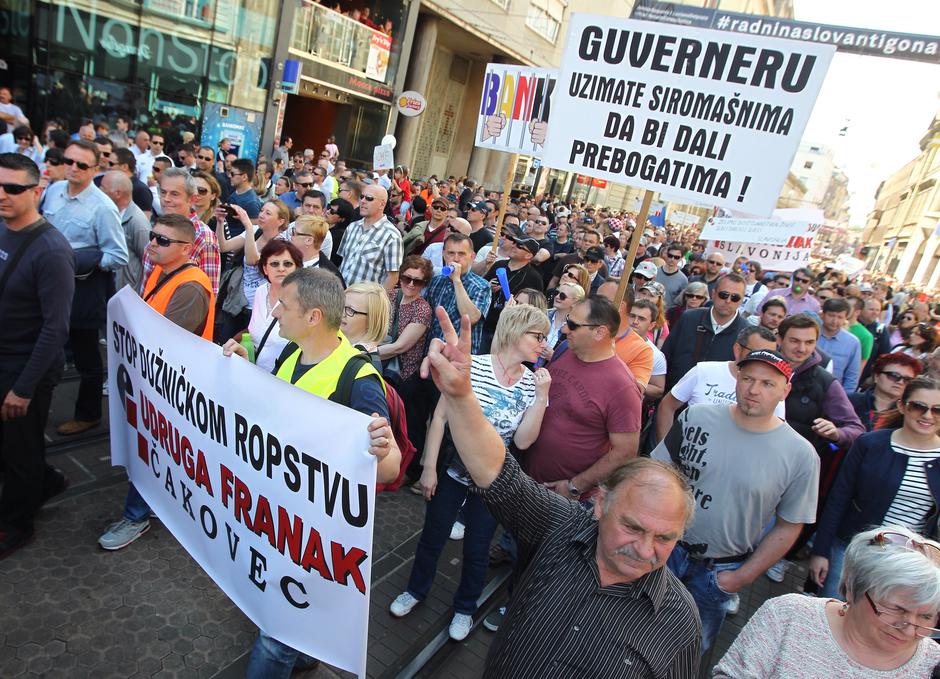 Protest protiv kredita u "švicarcima" | Author: Željko Lukunić/PIXSELL