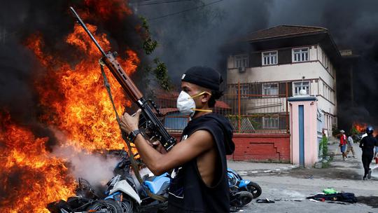 Protest against Monday's killing of 19 people after anti-corruption protests, in Kathmandu