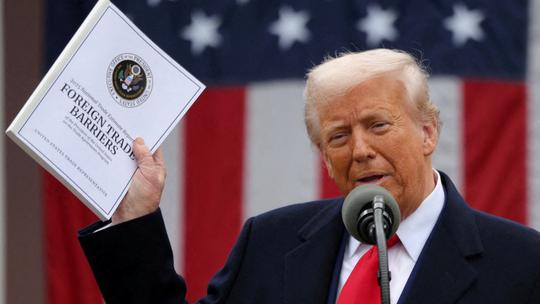 FILE PHOTO: U.S. President Trump delivers remarks on tariffs, at the White House