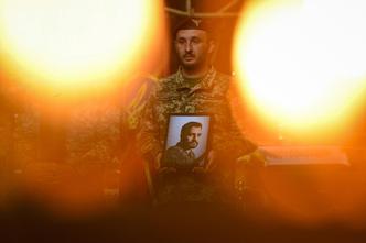 A funeral ceremony for Jhan Sebastian Restrepo Mazo of Colombia, who fought for Ukraine's 413th Unmanned Systems Regiment ('Raid'), in Lviv