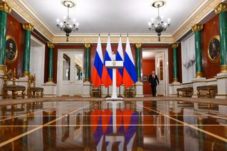 Russia's President Putin gives press briefing
