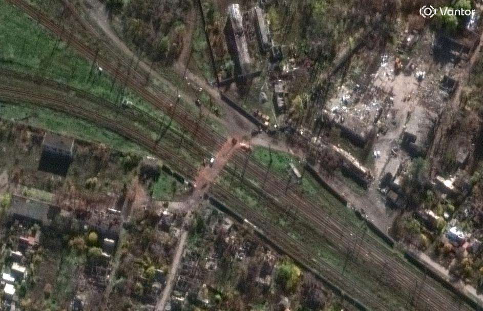 Satellite imagery of the eastern Ukrainian city of Pokrovsk