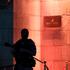 The site of an explosion at a restaurant in Moscow