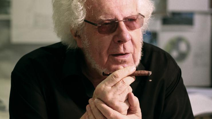 Marko Mušič u svojem ateljeu u Ljubljani