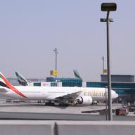 FILE PHOTO: Planes parked at Terminal 3 of Dubai International Airport