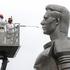 Washing Yuri Gagarin Monument In Moscow