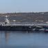 USS Gerald R. Ford aircraft carrier leaves Souda Bay on the island of Crete