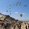 FILE PHOTO: Aid packages are airdropped over Gaza