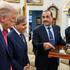 President Donald Trump is presented gifts from Prime Minister Shehbaz Sharif and Field Marshal Asim Munir of Pakistan, Thursday, September 25, 2025, in the Oval Office. (Official White House Photo by Daniel Torok)