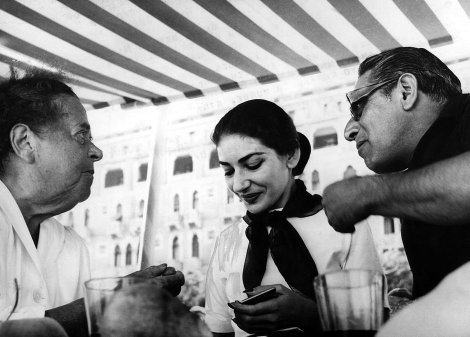 Onassis, Aristoteles, 15.1.1906 - 15.3.1975, Greek ship owner, half length, with Maria Callas, 1959, | Author: 