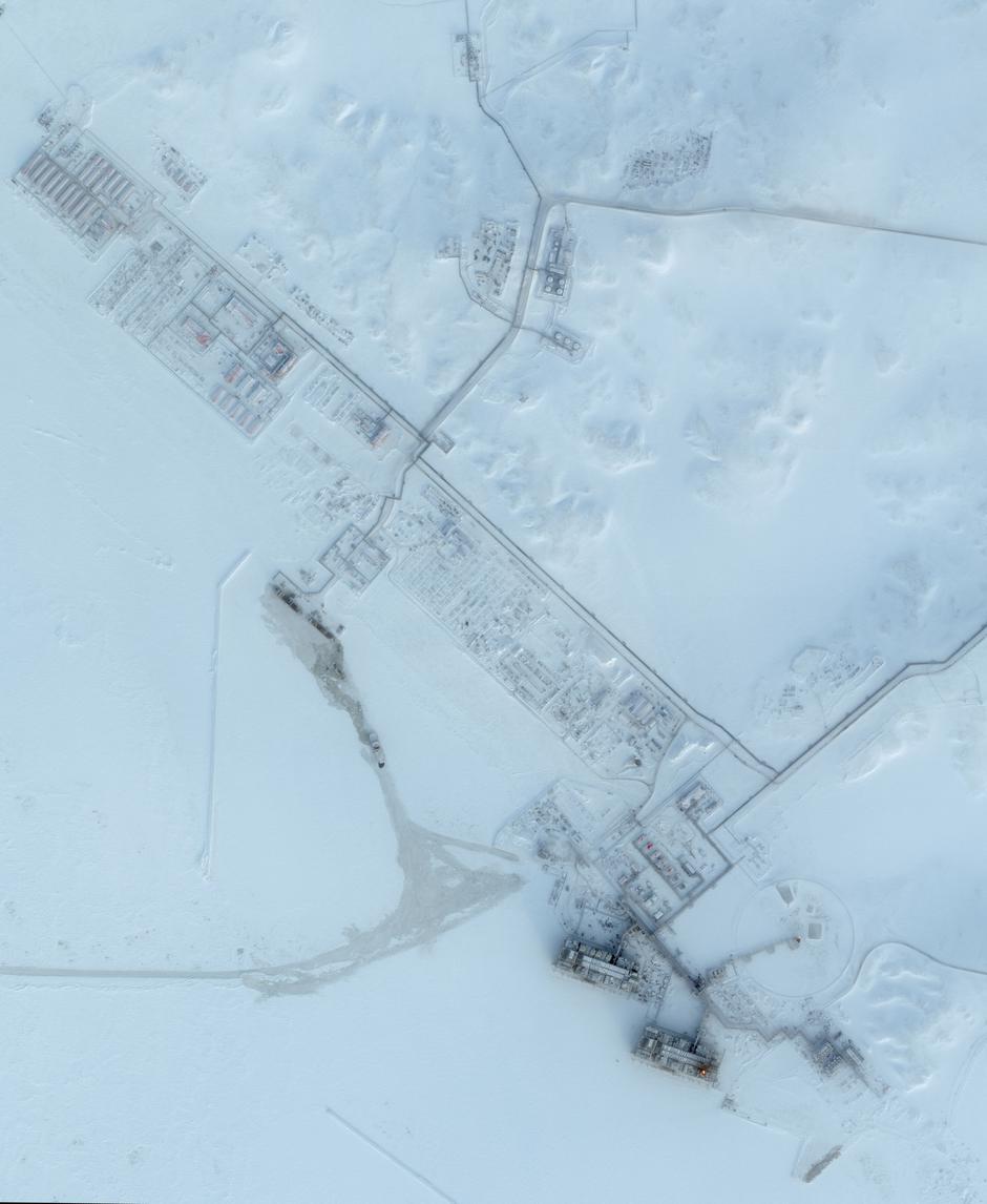 FILE PHOTO: Satellite image shows the Arctic LNG 2 facility in the Gydan Peninsula | Author: 2025 Planet Labs PBC