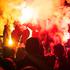 People celebrate the victory of the Student List in Belgrade