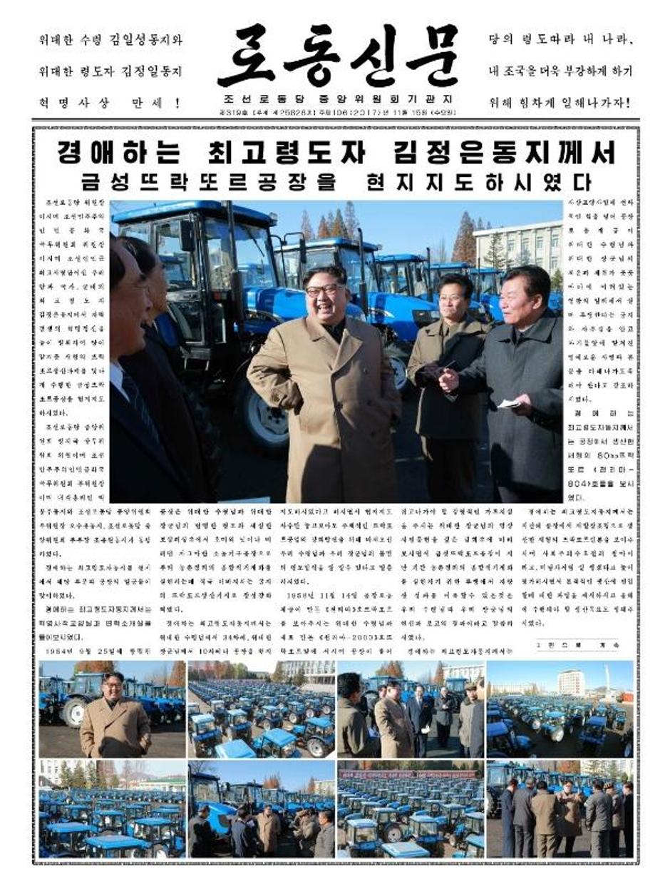 Naslovnica sjevernokorejskih novina Rodong Sinmun | Author: express