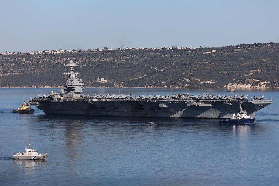 USS Gerald R. Ford aircraft carrier leaves Souda Bay on the island of Crete | Author: MAKIS KARTSONAKIS/REUTERS