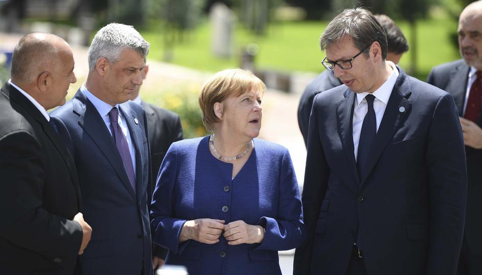 Aleksandar Vučić, Angela Merkel, Hašim Tači