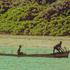 North Sentinelese in boat Andaman and Nicobar Islands India Asia