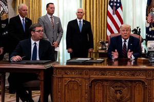 Trump Hosts a Signing Ceremony for an Economic Cooperation Agreement Between Serbia and Kosovo