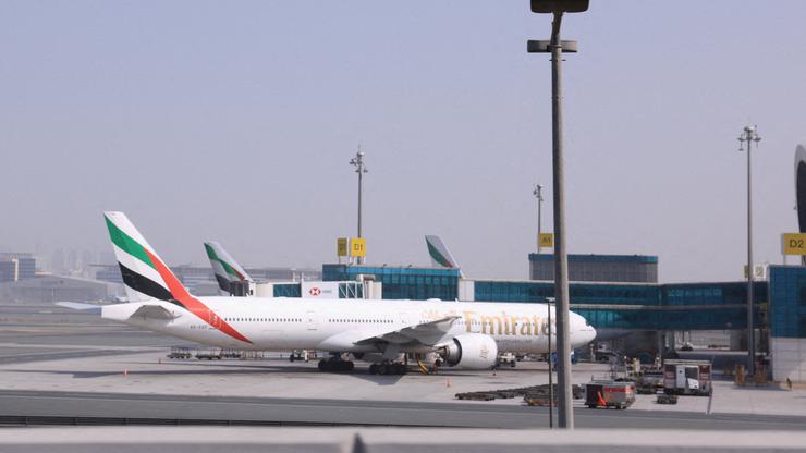 FILE PHOTO: Planes parked at Terminal 3 of Dubai International Airport