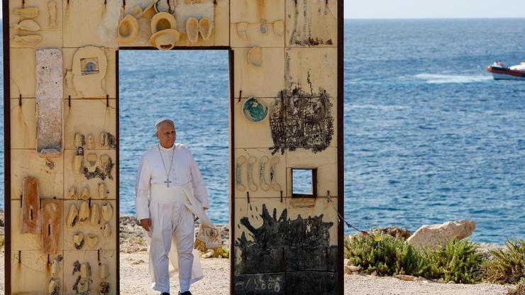 Pope Leo visits the Italian island of Lampedusa