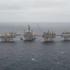 FILE PHOTO: A general view of the Equinor's Johan Sverdrup oilfield platforms in the North Sea