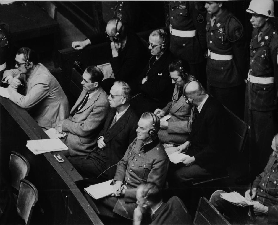 In the dock, Nuremberg trials, 1946 | Author: 