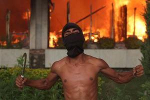 Protest against Monday's killing of 19 people after anti-corruption protests, in Kathmandu