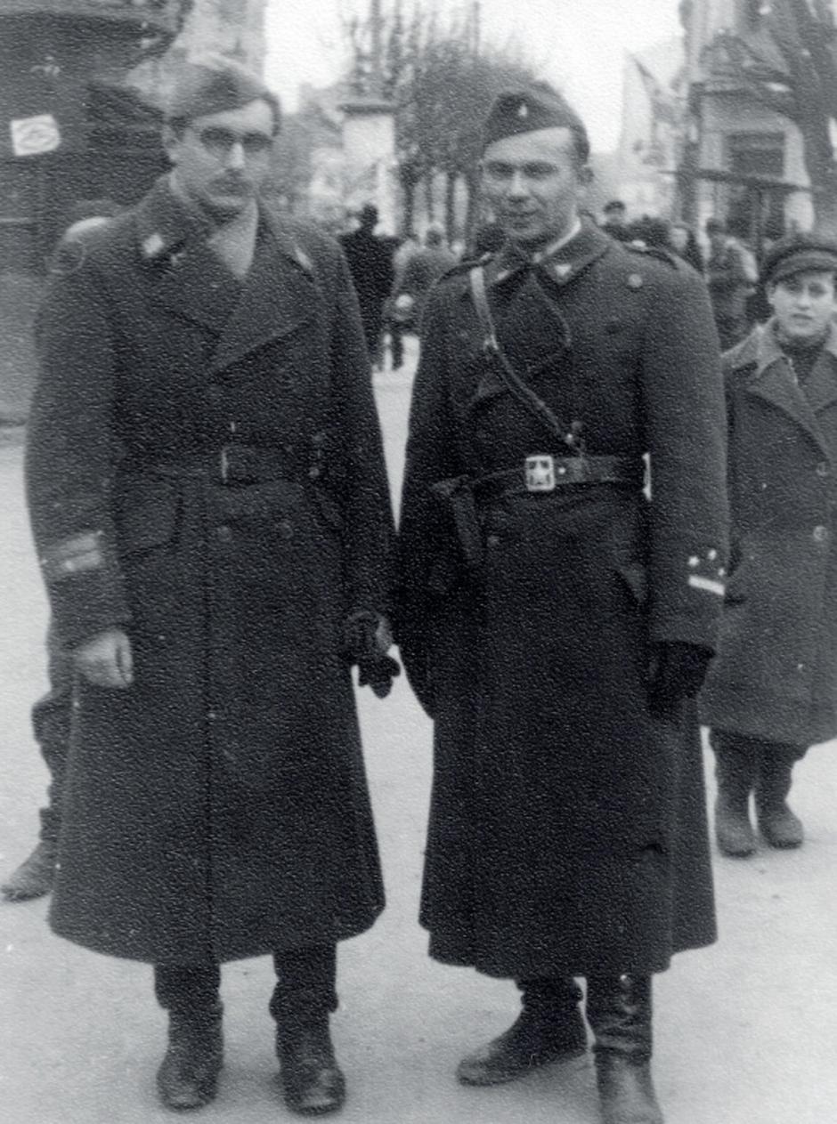 This 1945 photograph shows Franjo Tudman and Jo?a Horvat, two Croatian figures significant in post-World War II Yugoslav history and culture. | Author: 