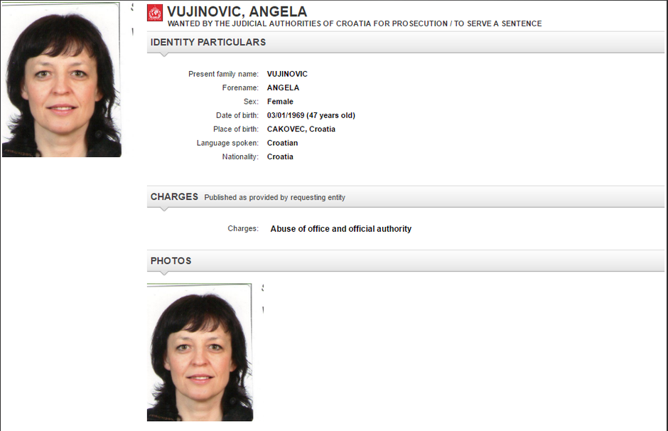 Angela Vujinović | Author: Screenshot/Interpol