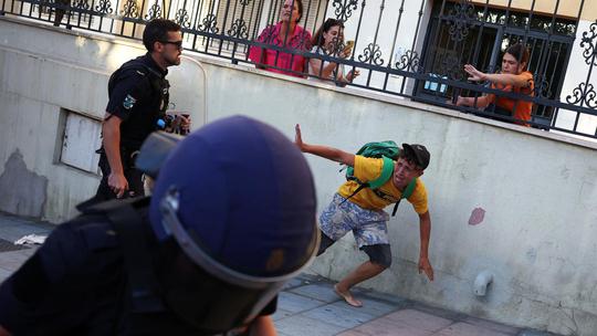 Mass crossings of migrants on foot and by sea from Morocco into Spanish territory, in Ceuta
