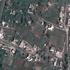 A satellite view of an area near a road leading in and out of Oleshky, Kherson region
