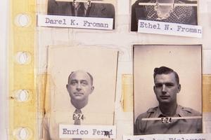 ID photo of Enrico Fermi, Los Alamos