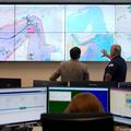 A view of screens showing shipping in the Middle East at the UK Maritime Trade Organisation (UKMTO) in Portsmouth, Hampshire, the Royal Navy centre monitoring shipping traffic in the Gulf. Picture date: Monday April 27, 2026.