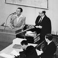 Gideon Hausner questions witness Henryk Ross during Eichmann-Trial USHMM No 65274