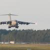 A C-17 Globemaster, believed to be carrying U.S. CIA Director John Ratcliffe, lands near Riga, Latvia