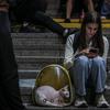 People take shelter during a Russian missile and drone strike, amid Russia's attack on Ukraine, in Kyiv