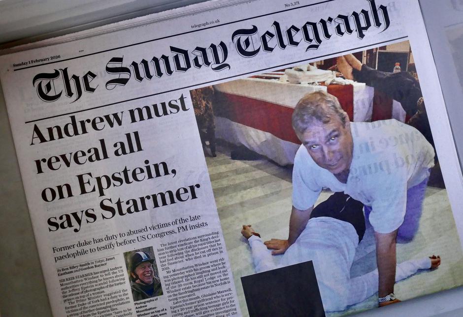 Todays front pages with Andrew Mountbatten-Windsor, Reading, Berkshire, UK - 01 Feb 2026 | Author: 