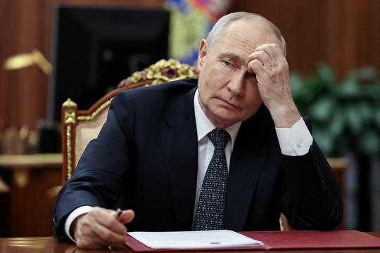 Russian President Vladimir Putin meets with Yevgeny Balitsky, Moscow-installed governor of Russian-controlled parts of the Zaporizhzhia region, in Moscow
