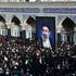Mourners attend a prayer for Iran's late Supreme Leader Ayatollah Ali Khamenei, in Qom