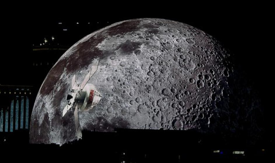 Artemis II Flyby Of The Moon And Sphere Projection During Las Vegas Space Event - 10 Apr 2026