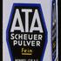 advertising, household, ATA scrubbing powder fine, Henkel Duesseldorf, porcelain enamel sign, 7.5x18 cm, Austria, 1930, Additional-Rights-Clearences-Not Available