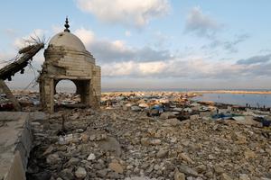 Palestinians take shelter in their tents, during a ceasefire between Israel and Hamas, in Gaza City