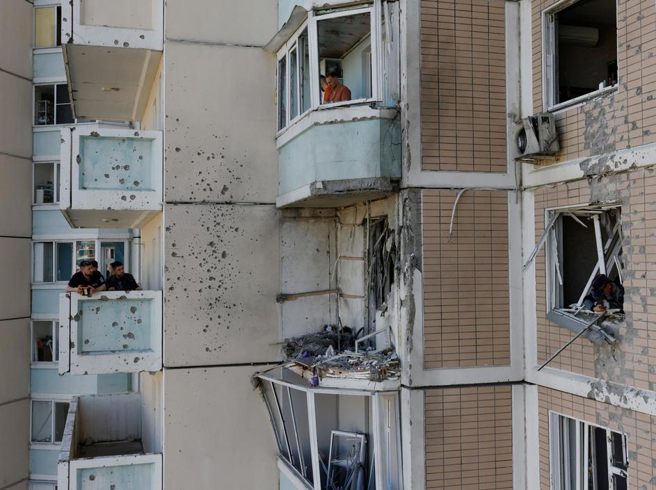 Aftermath of a Ukrainian drone attack in Moscow region