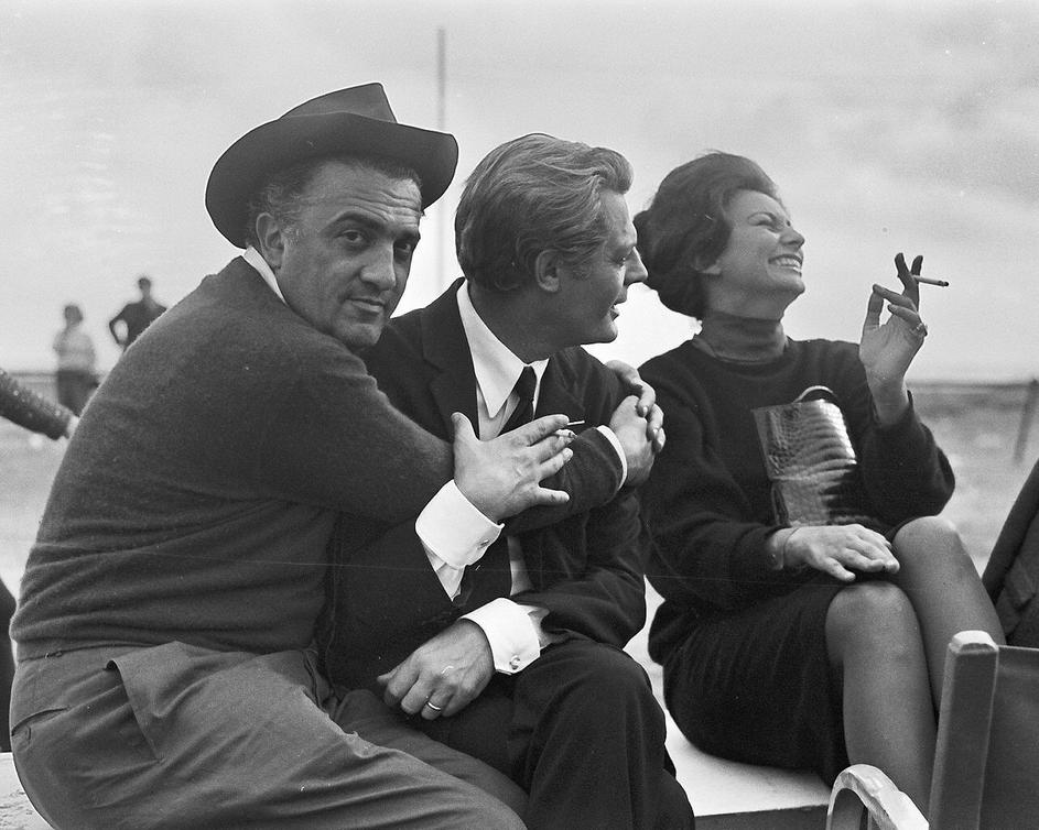 Sophia Loren, Federico Fellini i Marcello Mastroianni