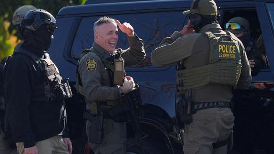 Federal law enforcement members operate after U.S. President Donald Trump ordered increased federal law enforcement presence to assist in crime prevention, in Skokie