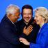 FILE PHOTO: Ukraine's Zelenskiy, and EU's von der Leyen and Costa attend press conference on fourth anniversary of Russia's full-scale invasion, in Kyiv